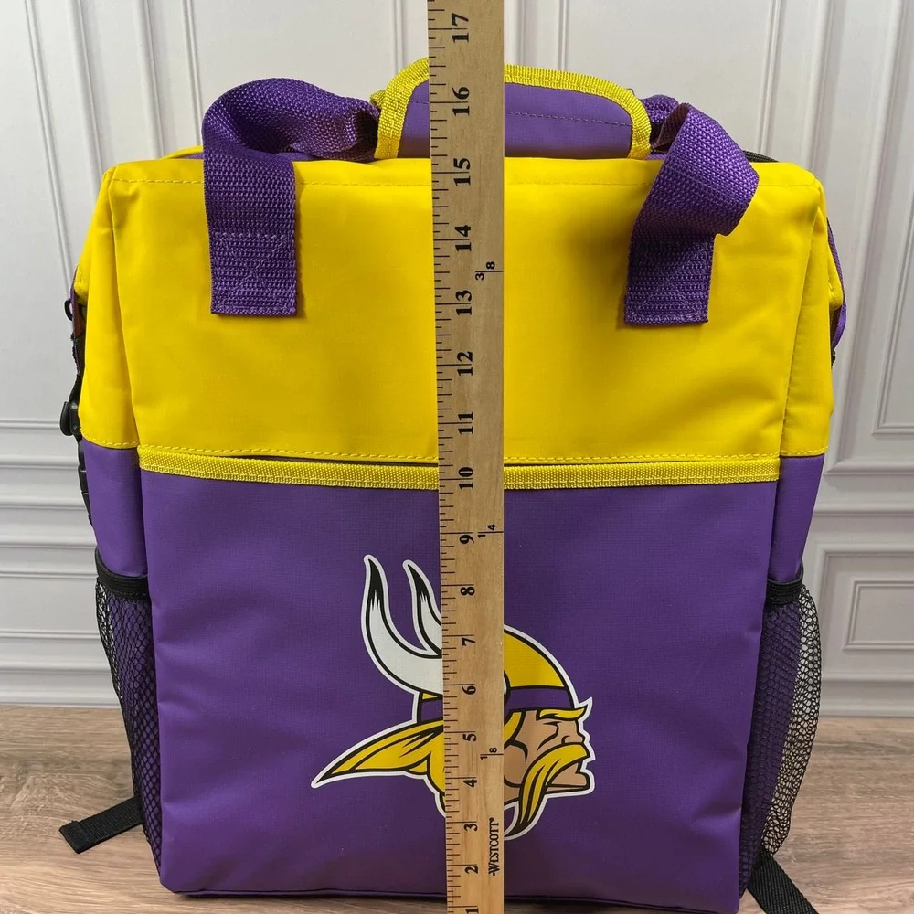 Minnesota Vikings Yellow Purple Insulated Lunch Backpack Bag Cooler NFL Football